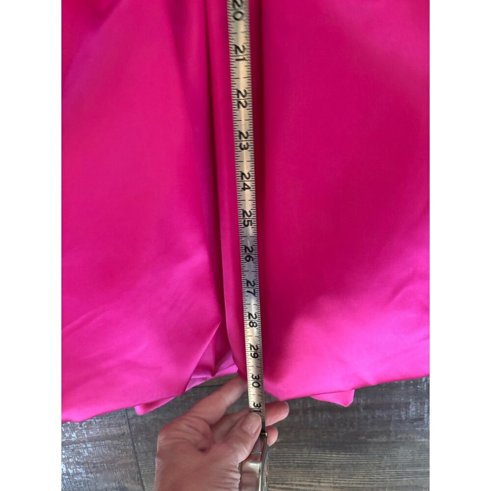 Vtg Scarlett Nite Prom Dress Pink Black Velvet Short Bubble Strapless Bow 7/8 - Picture 11 of 12